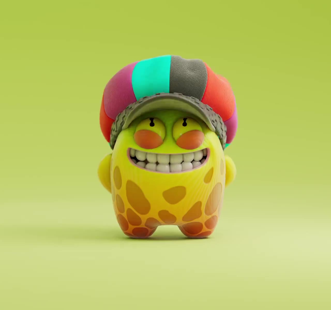 A collection of Gloops characters on colored backgrounds