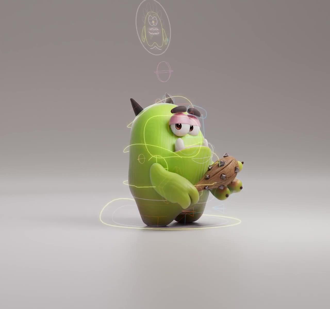 One Gloops character rig transforming into different characters
